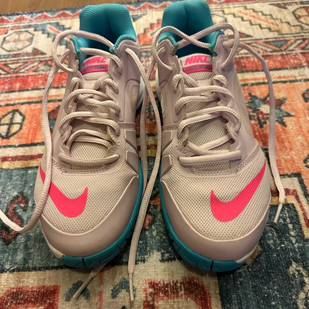 Nike Pink and Teal Tennis Sneakers